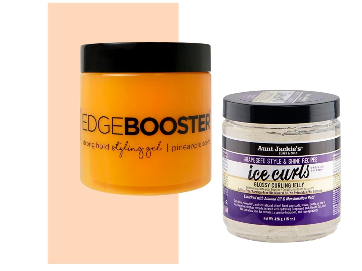 Edge Booster Gel Vs Aunt Jackie's  Ice Curls Glossy Curling Jelly