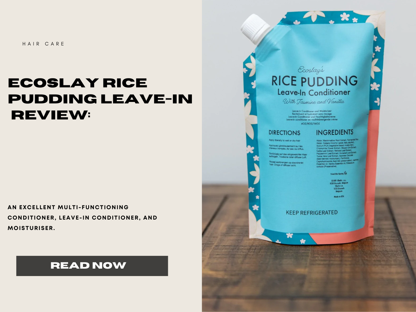 Ecoslay Rice Pudding Leave-In Conditioner and Moisturiser Review- AQ Online 