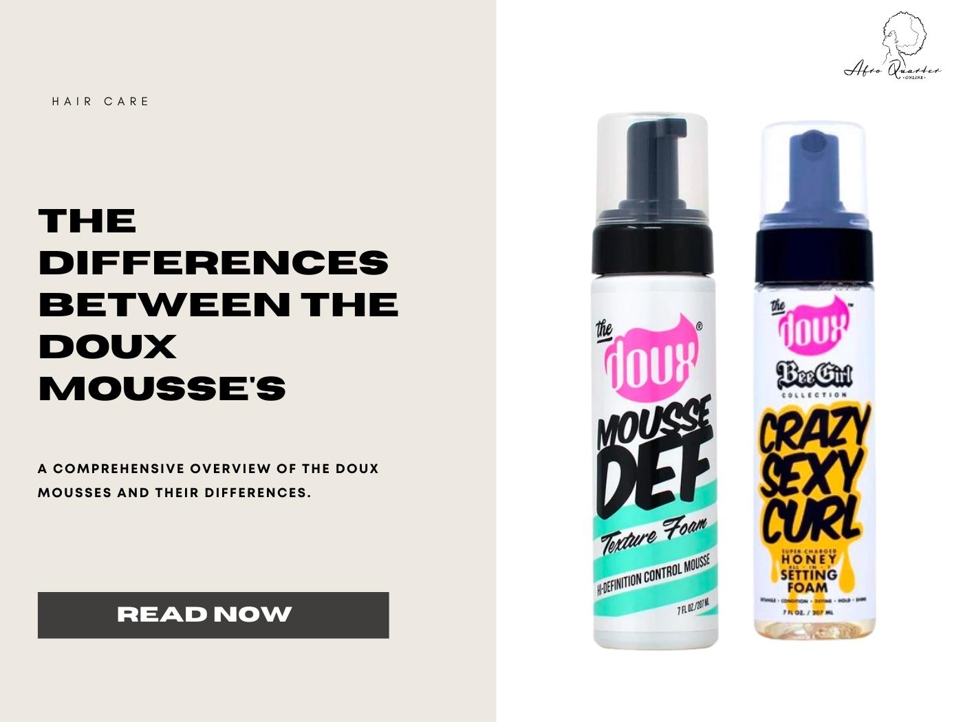 The Difference Between The Doux Def Mousse Texture Foam To The Doux Crazy Honey Setting Foam Curl Mousse- AQ Online