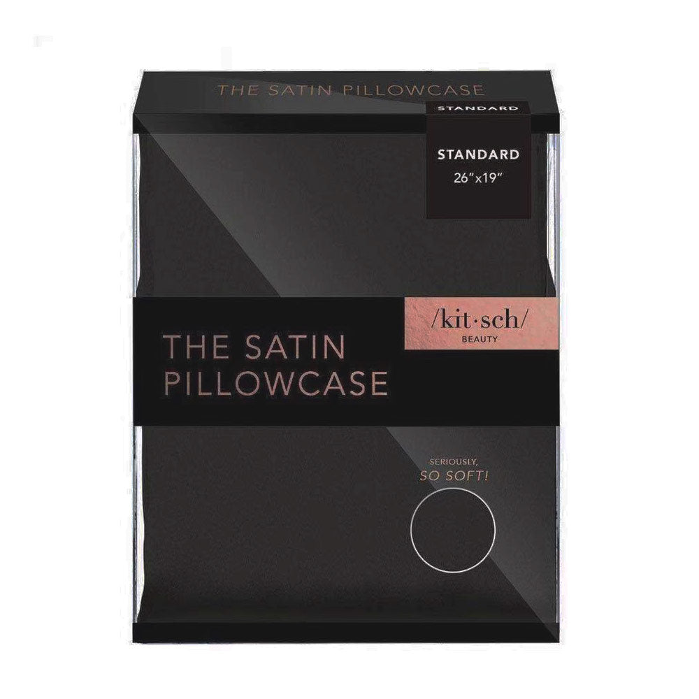 Kitsch Luxurious Black Satin Pillowcase- AQ Online