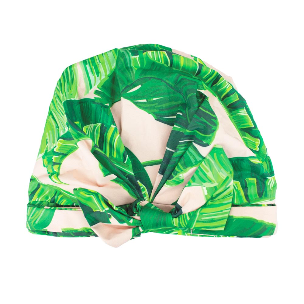 Kitsch Palm Print Luxe Shower Cap- AQ Online