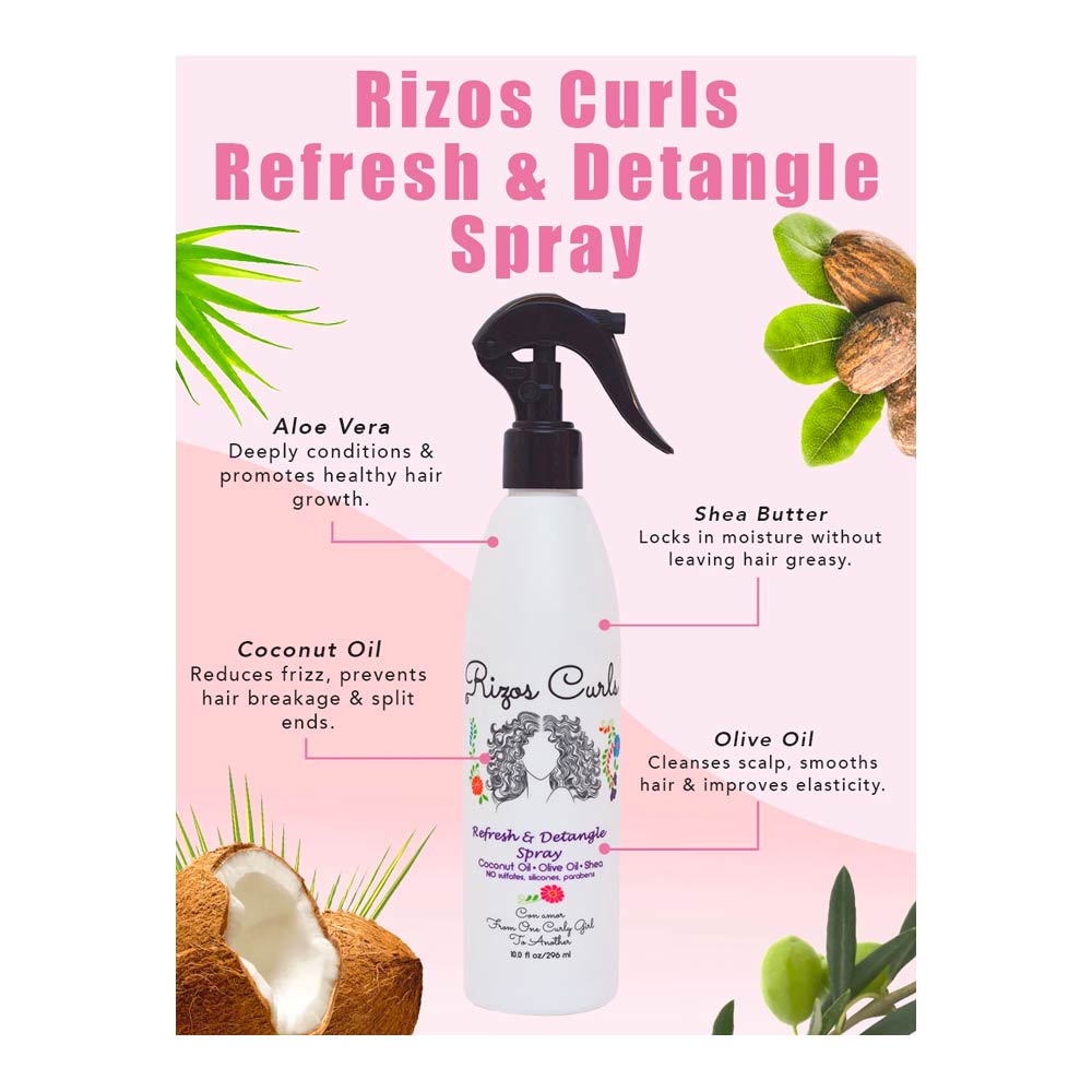 Rizos Curls Refresh & Detangle Spray 10 oz- AQ Online 