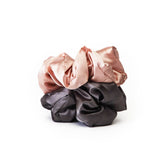Kitsch Satin Sleep Pillow Scrunchies- Blush/Charcoal - AQ Online