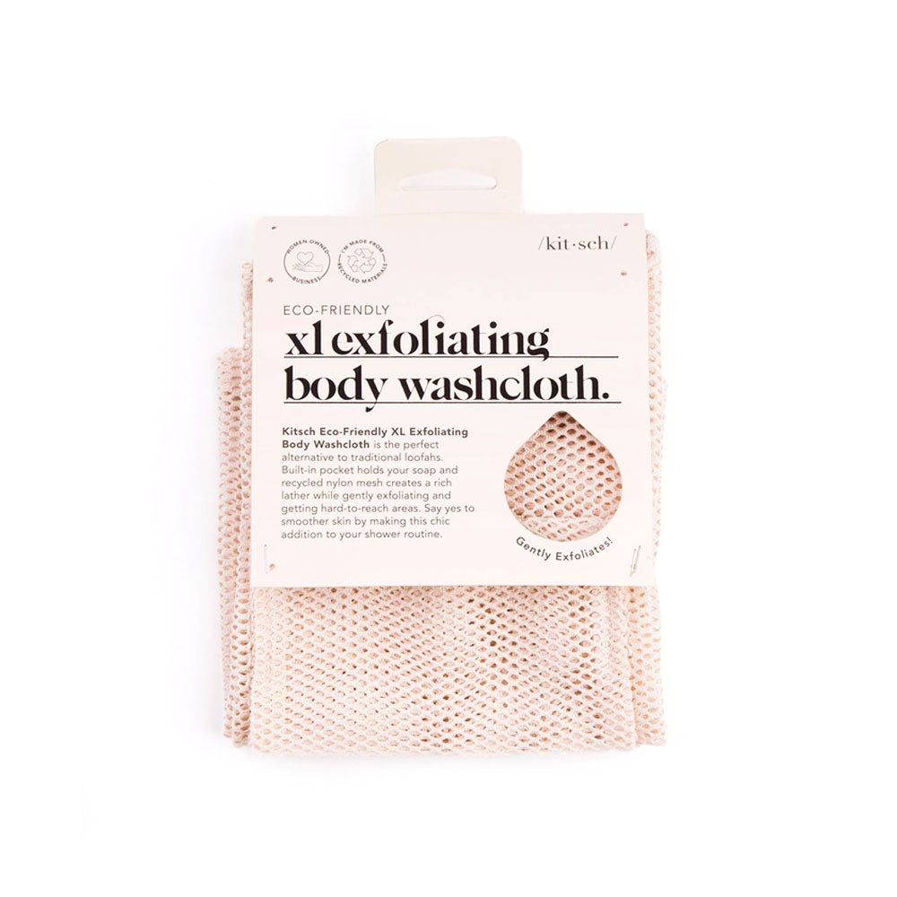Kitsch XL Exfoliating Body Washcloth- Blush- AQ Online