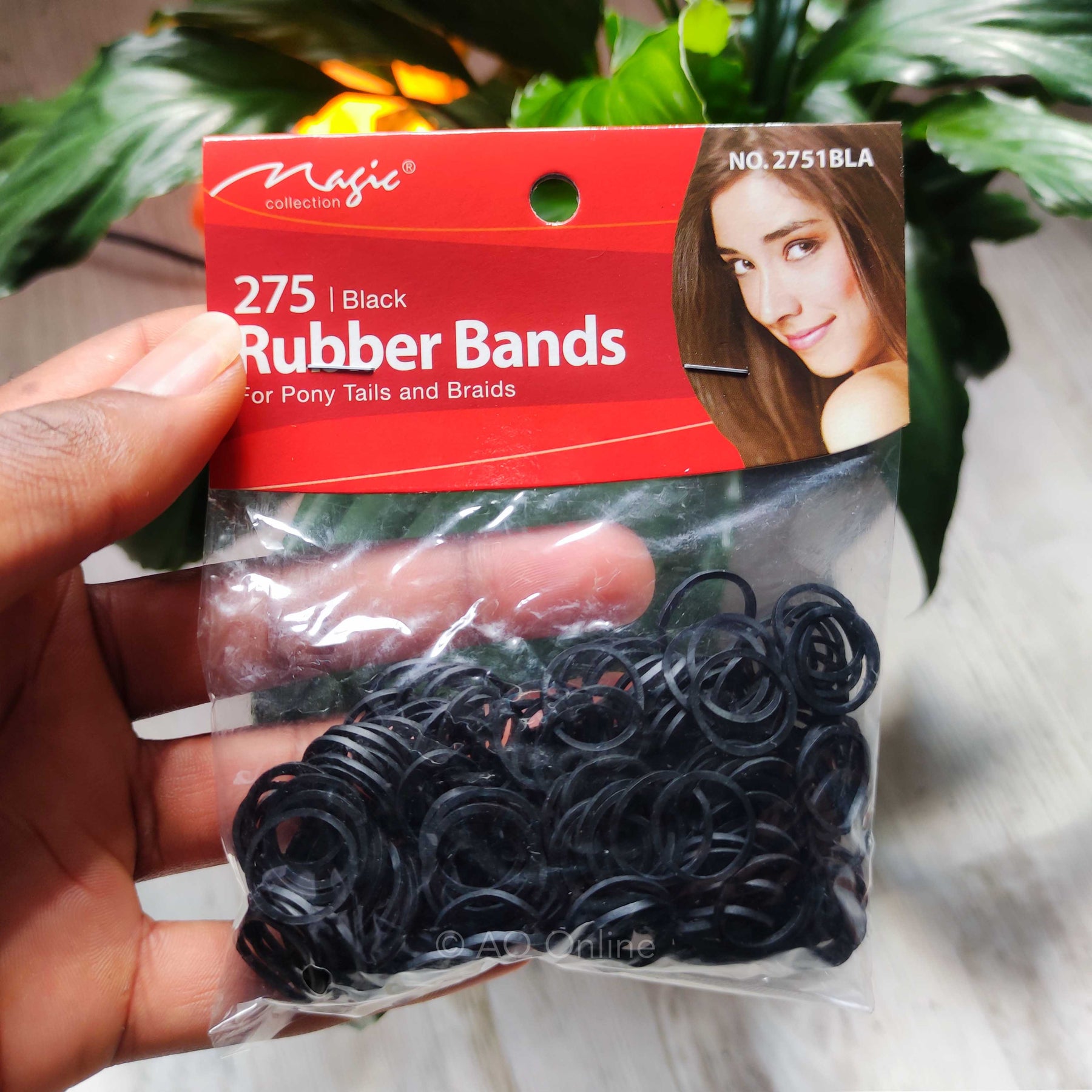 Magic 275 Black Rubber Bands For Hair and Ponytails- AQ Online